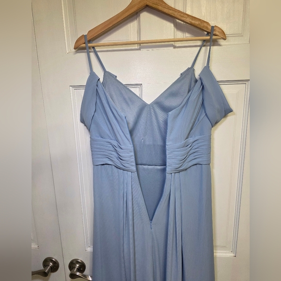 Chiffon Bridesmaid Dress-Infinite By Wed2Be- Light Blue Haven- Size 10 - Picture 7 of 12